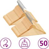 vidaXL - 50-delige Kledinghangerset - Anti-slip - Hardhout