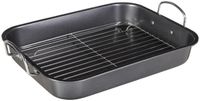 Rotisserie 5Five Braadslede/ovenschaal - RVS - rechthoekig - 39 x 29 x 5.5 cm - braadblik met rooster - oven