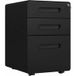 Ra Meuble Caisson De Bureau Mobile Verrouillable 3 Tiroirs Pour Documents A4, Lettre, Légal, Format 39x48x59 Cm, Noir