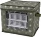 Decoris Boîte de rangement pour boules de Noël - Vert - Polyester - 33,5 x 33,5 x 24,5 cm