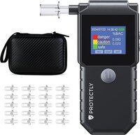 Protectly® Digitale Alcoholtester - Blaastest - USB-C Oplaadbaar - 20 Mondstukjes - 2025 Model