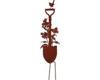 UNUS® Tuinsteker schop vogel zonnehoed roestlook