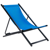 Beliani LOCRI II Ligstoel - Blauw/Zwart - Synthetisch materiaal