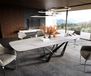 DELIFE Table à manger Edge Boot 200-300x120 cm Céramique Onyx Pearl Spider Acier plat Acier inoxydable Graphite extensible