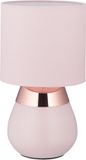 Merkloos Relaxdays nachtlamp touch - stoffen lampenkap - E14 - Ø 18 cm - slaapkamer - woonkamer