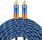 ETK Digital Toslink Optical kabel 25 meter / audio male to male / Optische kabel BLUE series - Bleu