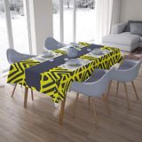 Bonamaison Tafelkleed, Anti-Mold, Sneldrogend, Waterdicht, 100% Polyester Tafellaken, Neon Geel, Rook, 140 x 200 Cm