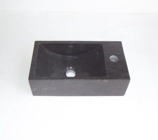 Plieger Stone fontein met kraangat rechts 40x22cm antraciet