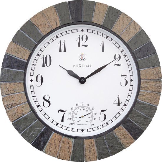 NeXtime Aster Large Outdoor Wall Clock - 43.5cm - Green