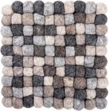 Sans marque Tapis de pot en feutre pour plats chauds - sous-verres mignons pour table et voiture faits à la main au Népal - multicolore - 7,8 pouces