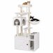 Relaxdays Krabpaal - Wit - 71x144x45,5 cm - Met Ligplateau - Met Sisal