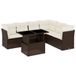 vidaXL 7-delige Loungeset met Kussens, Poly Rattan, Bruin