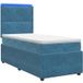 Maison Exclusive - Lit Boxspring Led avec matelas bleu 90 x 190 cm velours