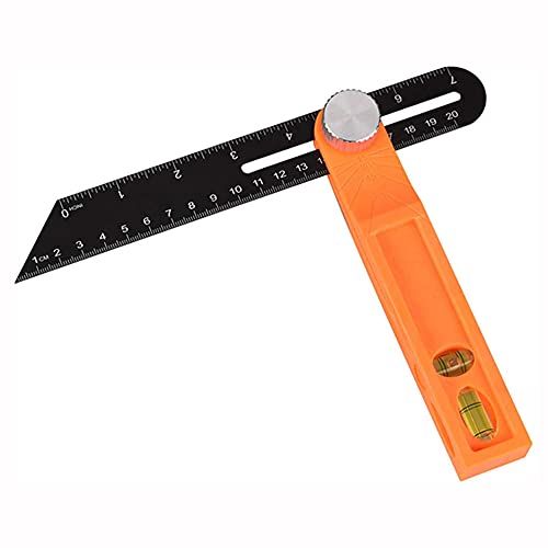 ANCLLO Horizontale Glijdende T-Bevel Gaug Niveau Tool T-bevel Liniaal met Horizontale en Verticale Bubble Carpenter Vierkanten Meetgereedschap