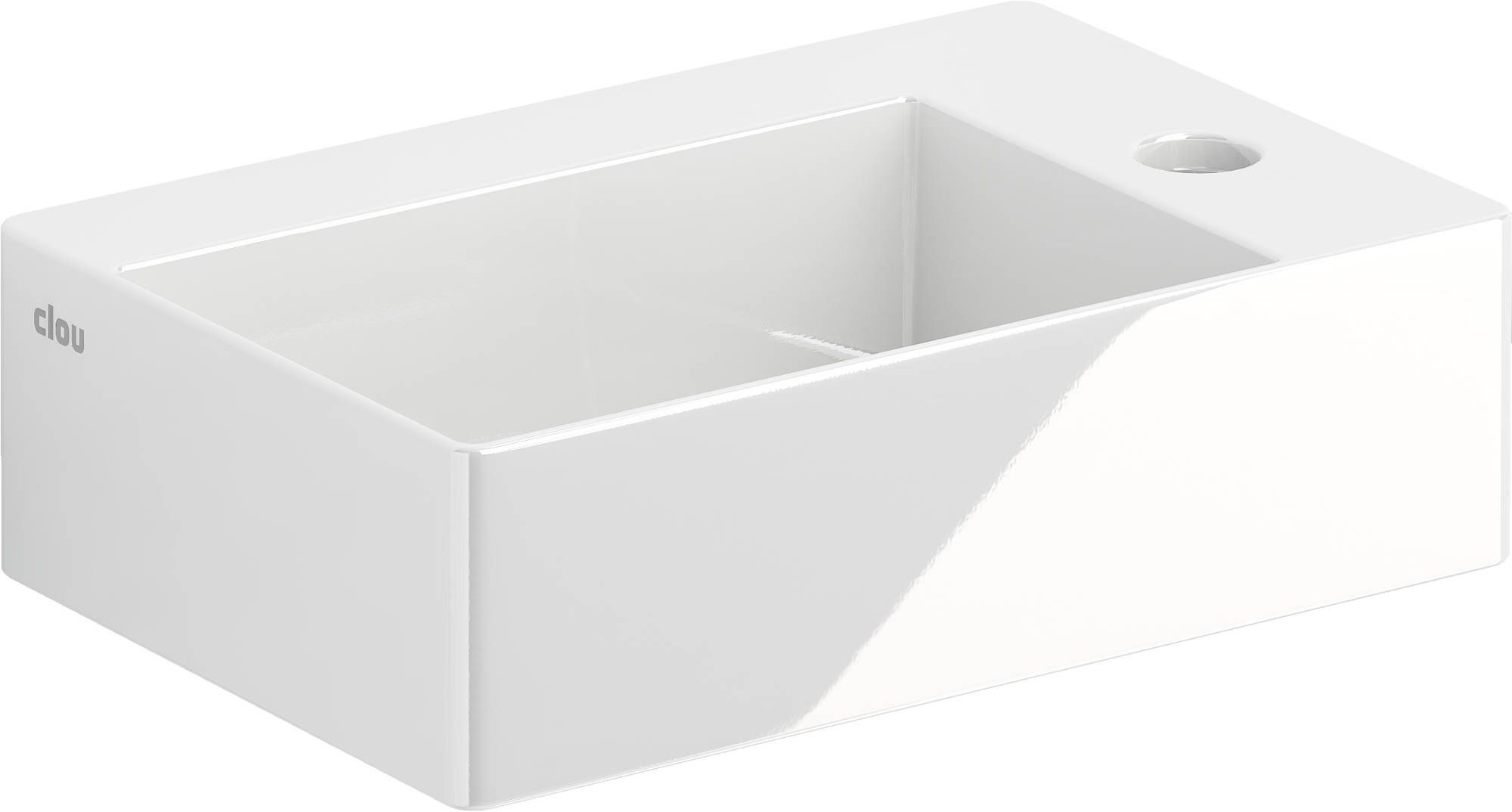 Clou New Flush 2 fontein wit keramiek 35.5x24cm