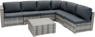 MonsterShop Rotan modulaire 7-delige loungeset - gris - 5-zits - housse imperméable