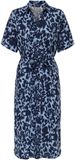 ONLY Yasmin Jurk Dames - Zwart - Blauw - Maat S - Viscose - Korte Mouw - Casual - Jurk