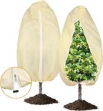 Famanu - Winterbescherming voor planten - Bescherming tegen vorst - Ademend geweven stof - Beige 1 stuk