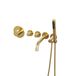 Brauer Gold Edition inbouw badthermostaat met uitloop staafhanddouche met inbouwdeel messing geborsteld goud 5-GG-022