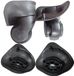 Merkloos Roulettes pour valises, roulettes pour réparation de valises, roulettes de remplacement en caoutchouc pour roulettes de trolley, accessoires de bagages (Noir, Taille S)