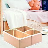 Waaierbox HOUSE COLLECTION Waaierbox 28 x 28 x 11 cm, 3 vakken, opvouwbaar voor laden, dessous-organizer voor sokken, beha, zakdoeken (mosterd) (HSC1941)
