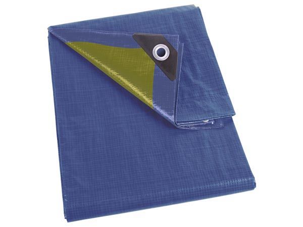 Perel 110-0508 Zeildoek - blauw/khaki - 500cm breed - waterdicht