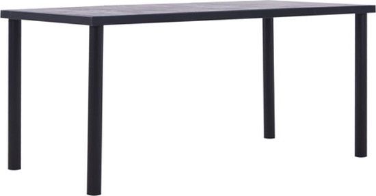 vidaXL Eettafel 160x80x75 cm MDF Zwart en Betonlook
