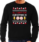 Bellatio Decorations Foute Kersttrui / sweater - voor heren - Bier en tieten - zwart - M