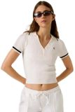 Guess Jeans W6grz1z3p32 Korte Mouw Poloshirt Warm White L Vrouw
