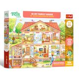 Trefl – The Treflik Family, In mijn ouderlijk huis – 104 stukjes – Educatieve legpuzzel, met Engelse tekst, voor kinderen vanaf 4 jaar