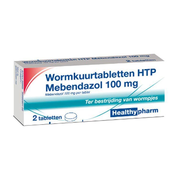 Wormkuurtabletten Mebendazol 100mg - 2 tabletten