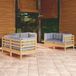 Maison Exclusive - Ensemble de jardin pour le jardin, 6 pièces, avec coussins gris, en pin massif