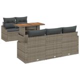 vidaXL - Tuinbank - Set - 6 - st - Grijs - en - Bruin