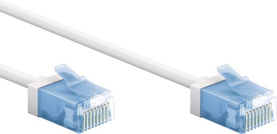 Goobay UTP CAT6A Slimline Netwerkkabel - 0.25m - Wit