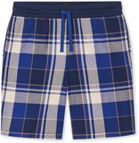 SCHIESSER Bermuda Heren Pyjamas Geruit Koninklijk Blauw Katoen Maat 56