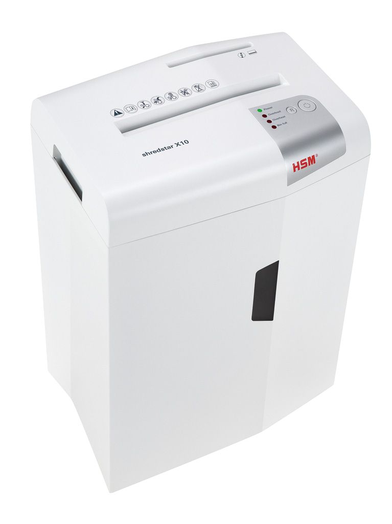 HSM X10 Papiervernietiger - Deeltjesversnijding - 10 vel - Zilver/Wit