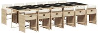 vidaXL 13-delige tuinset met kussens, beige, van polyrotan