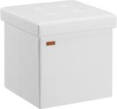 Casaria Poef met Opbergruimte - 38x38x38cm 40L Kunstleer – Wit