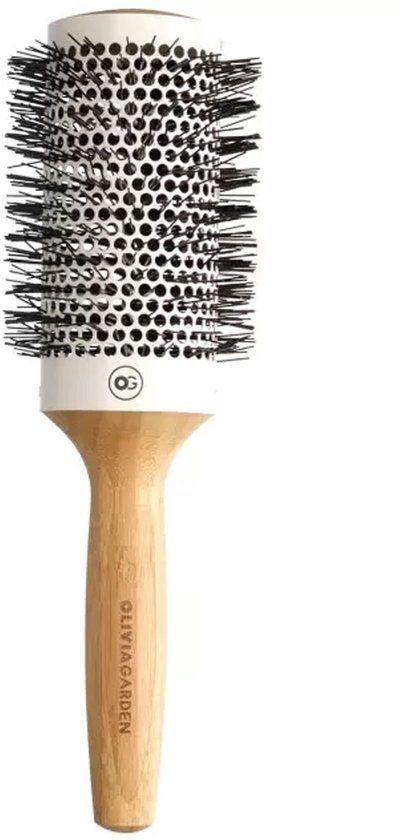 Olivia Garden Bamboo Touch Blowout Thermal Krulborstel - 43 mm - Bamboe - Beige/Zwart/Wit