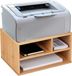 Merkloos Relaxdays printerkastje bureau, 3 vakken, standaard voor printer, HxBxD: 22 x 40 x 30 cm, bureau organizer, natuur
