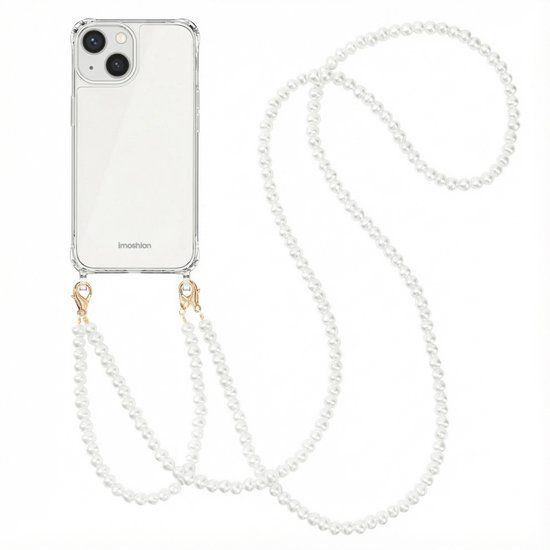 imoshion Backcover met koord + armband - Parels 2.0 - Transparant - Geschikt voor Apple iPhone 13