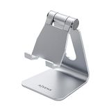 AISENS MS1PM-081 Verstelbare tafelstandaard in maat M (1 draaibaar) voor telefoon en tablet, zilver