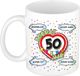 Bellatio Decorations Verjaardag cadeau mok 50 jaar - wit - goddelijk - 300 ml - keramiek - Sarah