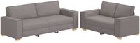 vidaXL 2-delige Loungeset met kussens, stof, taupe