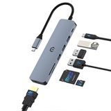 SUTOUG Dockingstation 7-in-1 USB C Hub Multiport Adapter met HDMI 100W PD oplaadpoort, SD/TF Dock, 3 USB 3.0-poorten voor laptop type C
