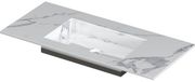 Wastafel INK Post Wastafel Keramische Slab Envelop Bak Midden Zonder Kraangat - 1000x450x10 mm - Statuario Glans