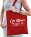 Bellatio Decorations Shoppartners Bv Katoenen tasje Christmas gifts rood volwassenen - Kerst tasje