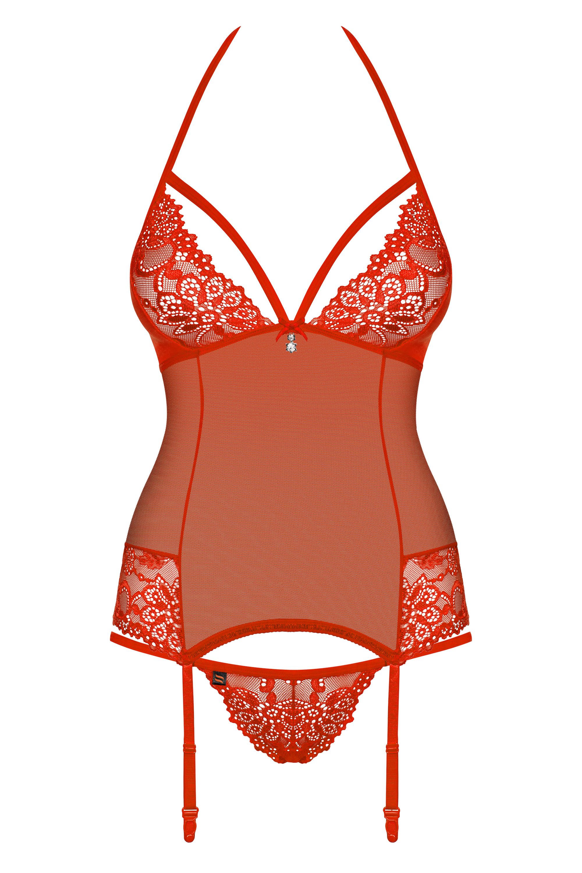 Obsessive 838-COR-3 S/M Rood Korset - Polyamide - Maat S/M