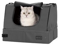 Merkloos Kattenbak Kattenbak met deksel reistoilet draagbare kattenbak - Opvouwbaar - 44 x 33 x 34 cm - Voor in de auto