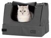 Merkloos Kattenbak Kattenbak met deksel reistoilet draagbare kattenbak - Opvouwbaar - 44 x 33 x 34 cm - Voor in de auto